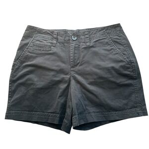 St John's Bay Chino Shorts Black Classic Casual Size 4 Cotton Blend Comfy Travel